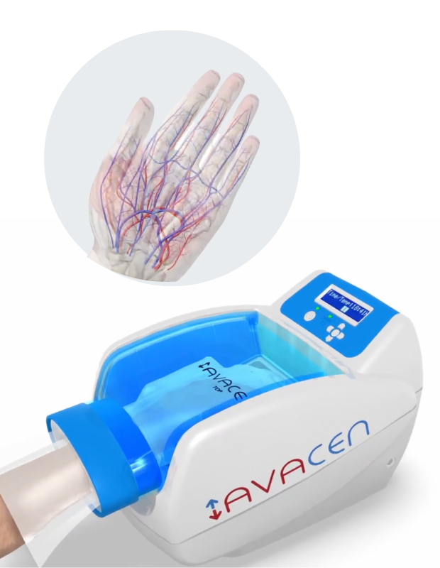 hand circulation with AVACEN medical