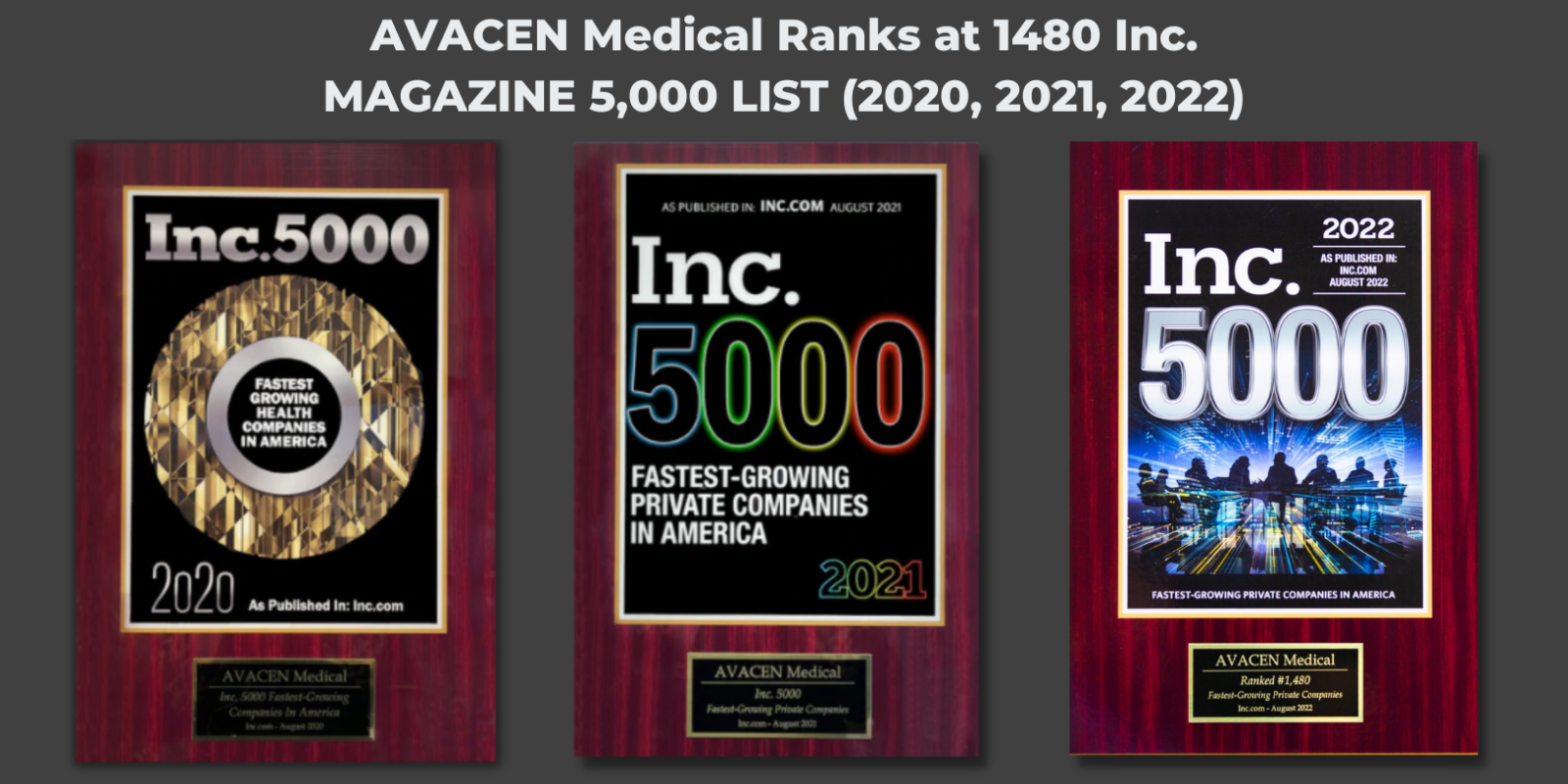 AVACEN Inc 5000 List trois années consécutives